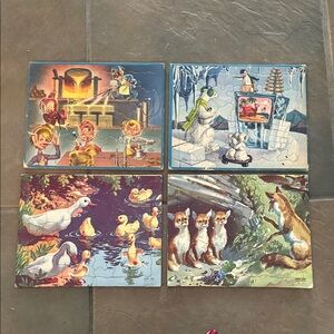 Vintage Animal and Fantasy Puzzle Set